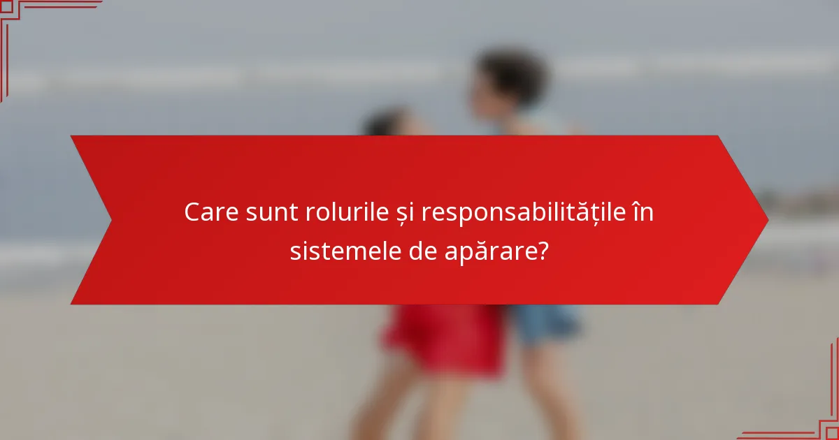Care sunt rolurile și responsabilitățile în sistemele de apărare?