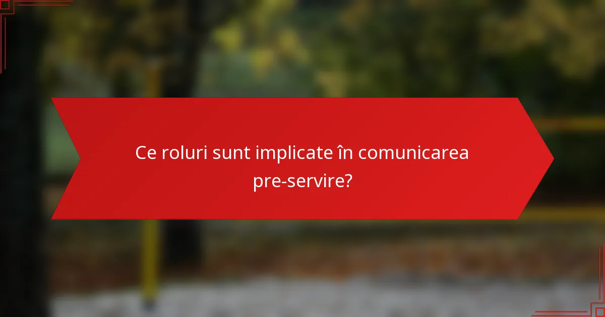 Ce roluri sunt implicate în comunicarea pre-servire?